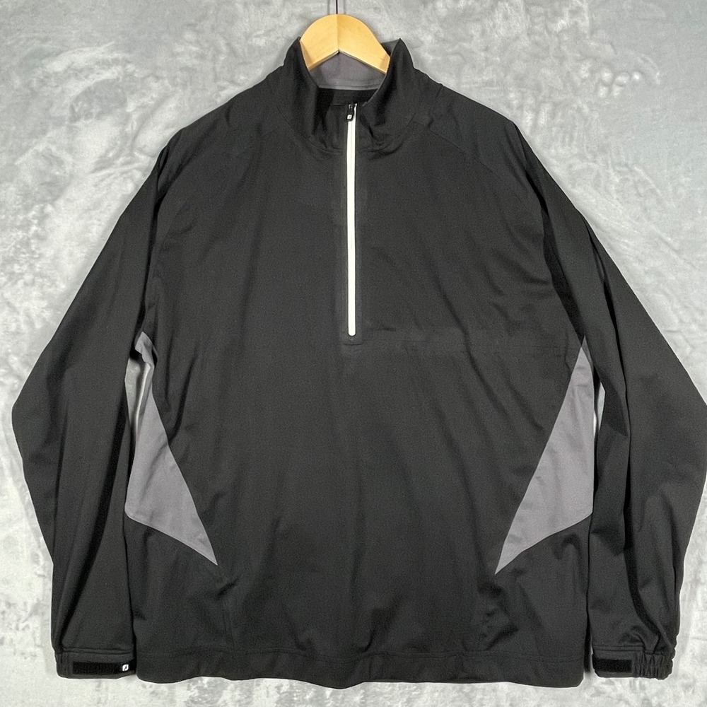 FootJoy HydroKnit Mens XL Black Grey 1/4 Zip Waterproof Golf Pullover 24789
